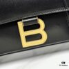 In Stock! Small Size [Black and Gold Plain Texture] BALENCIAGA Hourglass Crossbody Bag