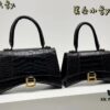 Balenciaga Hourglass Bag Crocodile Black