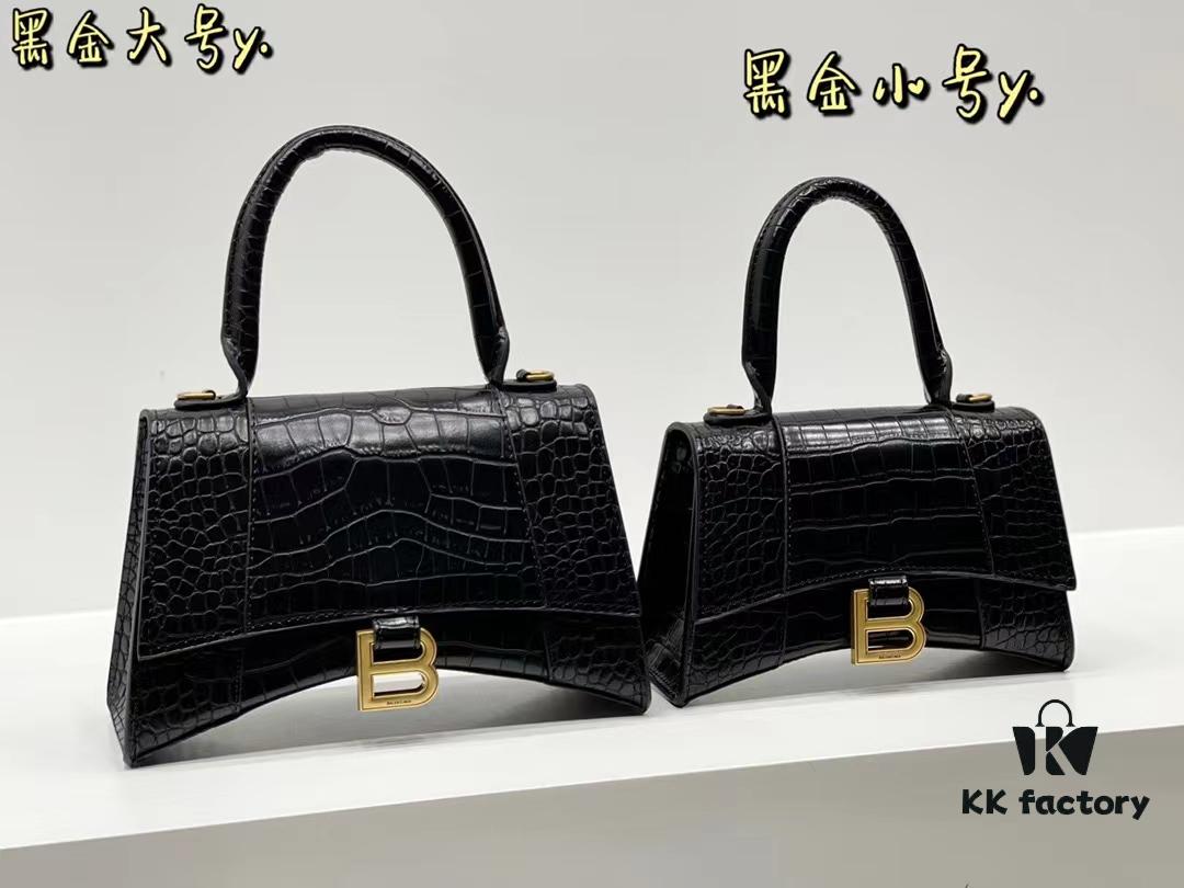 Balenciaga Hourglass Bag Crocodile Black