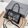 Balenciaga Hourglass Bag Crocodile Black