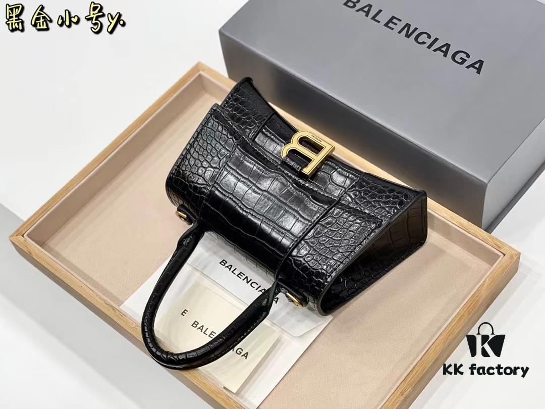 Balenciaga Hourglass Bag Crocodile Black