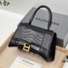 Balenciaga Hourglass Bag Crocodile Black