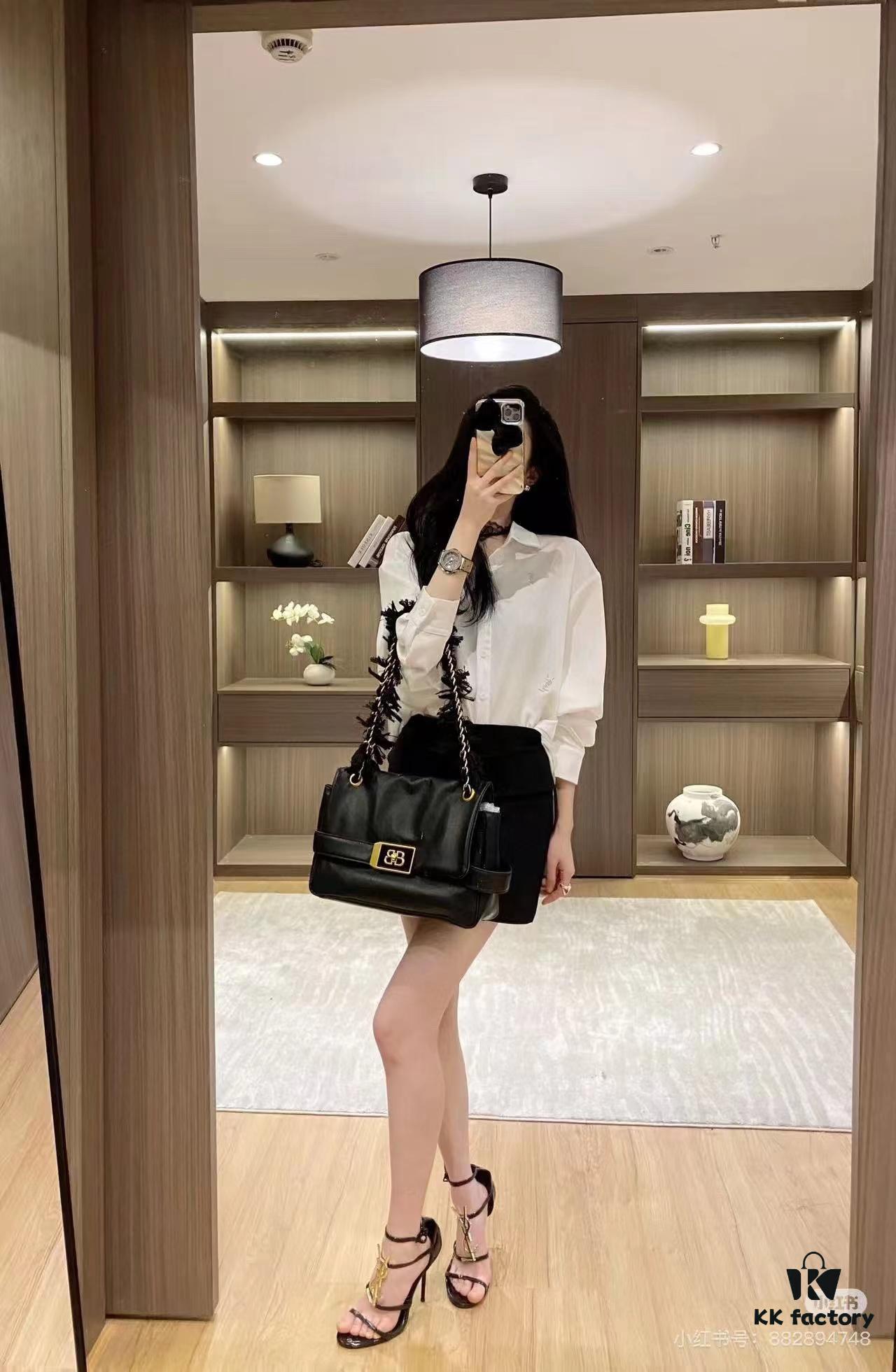 Large Size Luxury Commuter Bag 💜 MODU FLAP CHAIN BAG in Imported Full-Grain Leather