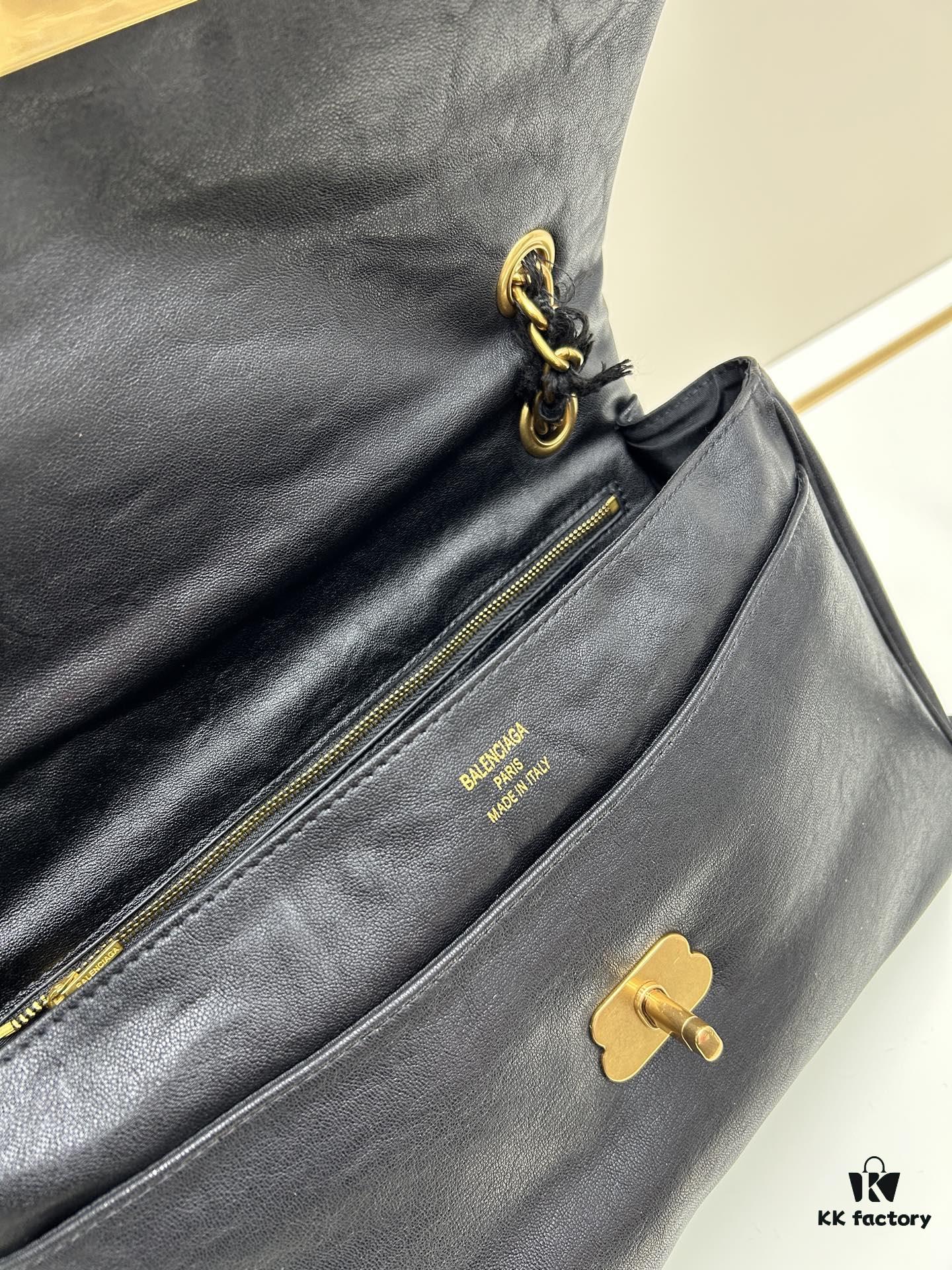 Large Size Luxury Commuter Bag 💜 MODU FLAP CHAIN BAG in Premium Imported Full-Grain Leather