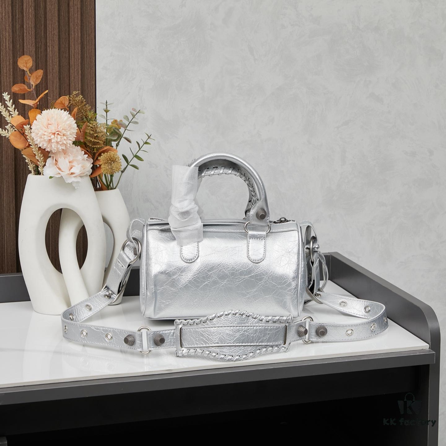 Balenciaga Mini Citi Motorcycle Bag - Small Size Black Silver