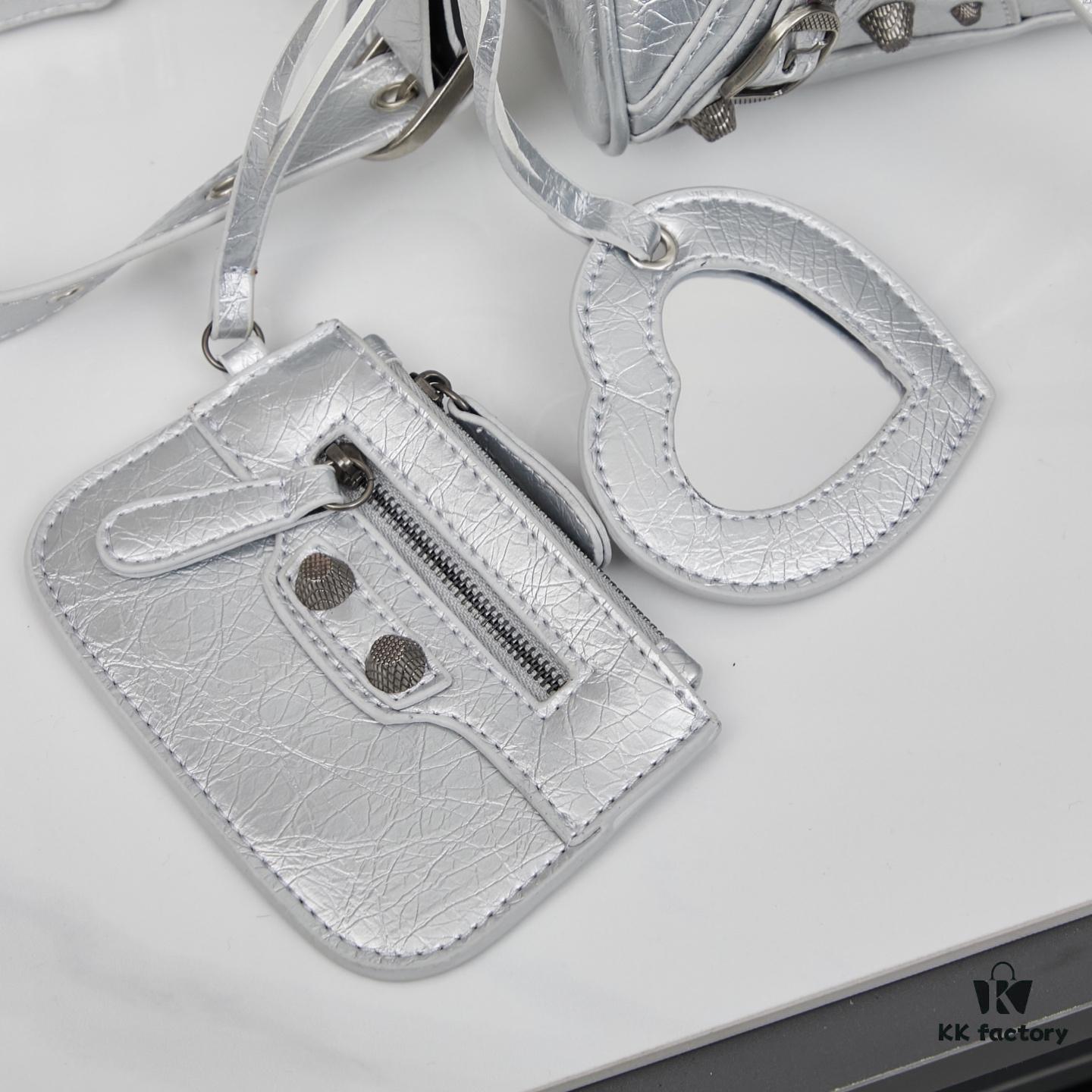 Balenciaga Mini Citi Motorcycle Bag - Small Size Black Silver