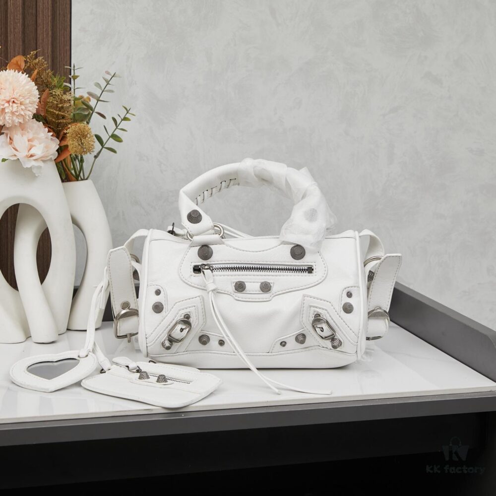 Balenciaga Mini Citi Motorcycle Bag Small Size Black Lambskin