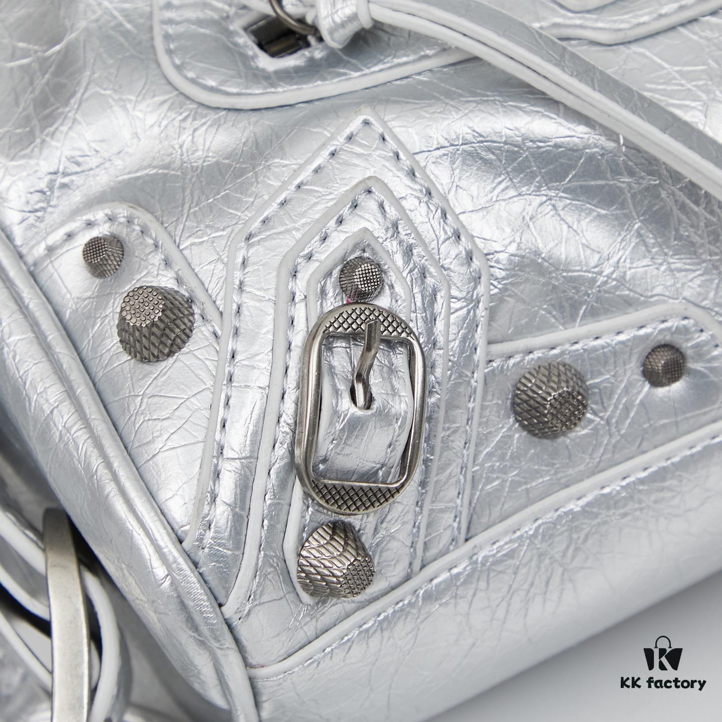 Balenciaga Mini Citi Motorcycle Bag - Small Size Black Silver