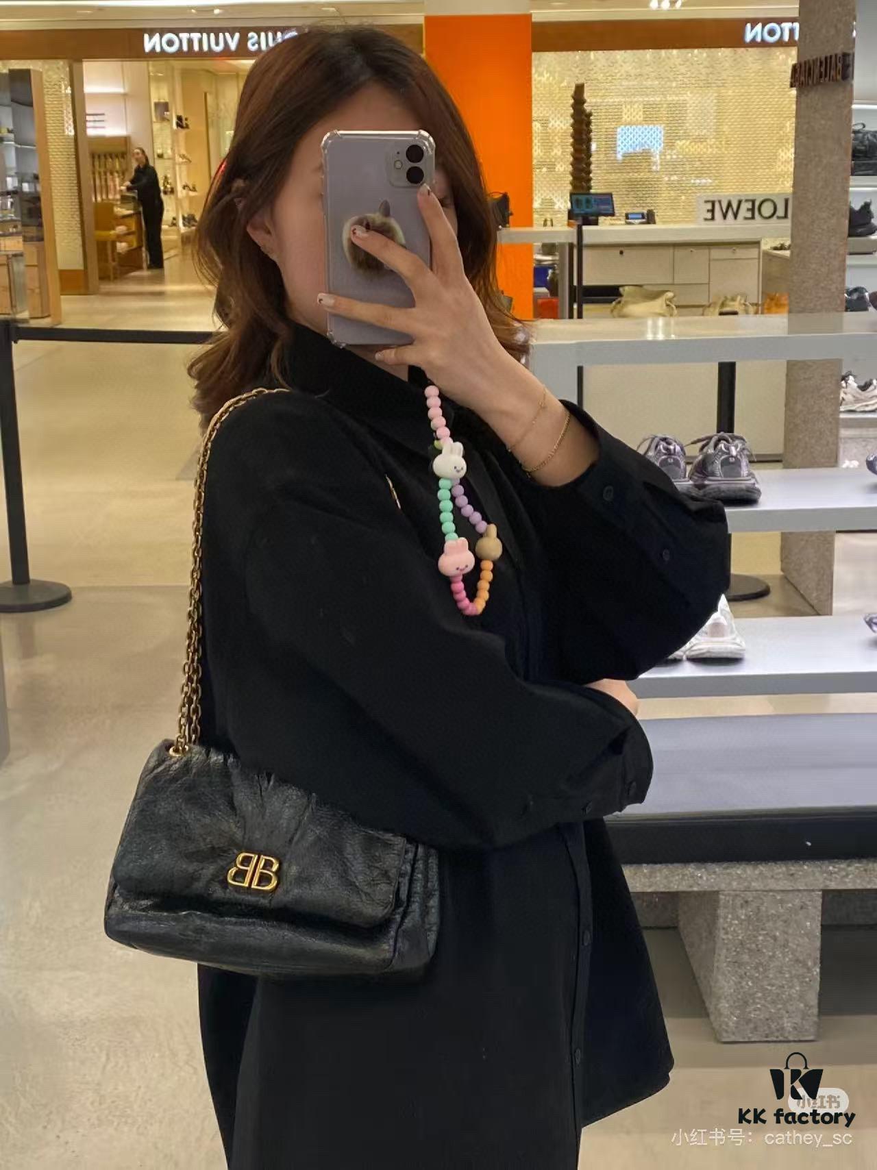 Balenciaga Monaco Puff Black and Silver with Box