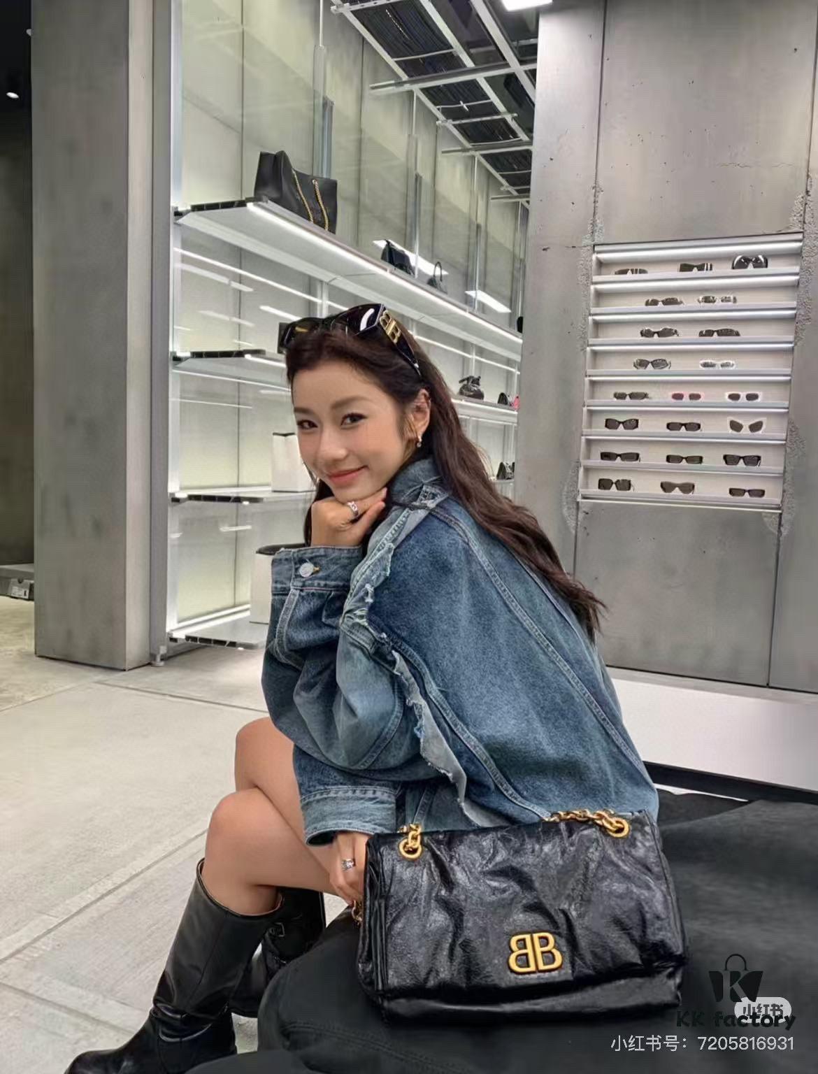 Balenciaga Monaco Puff Black and Silver with Box