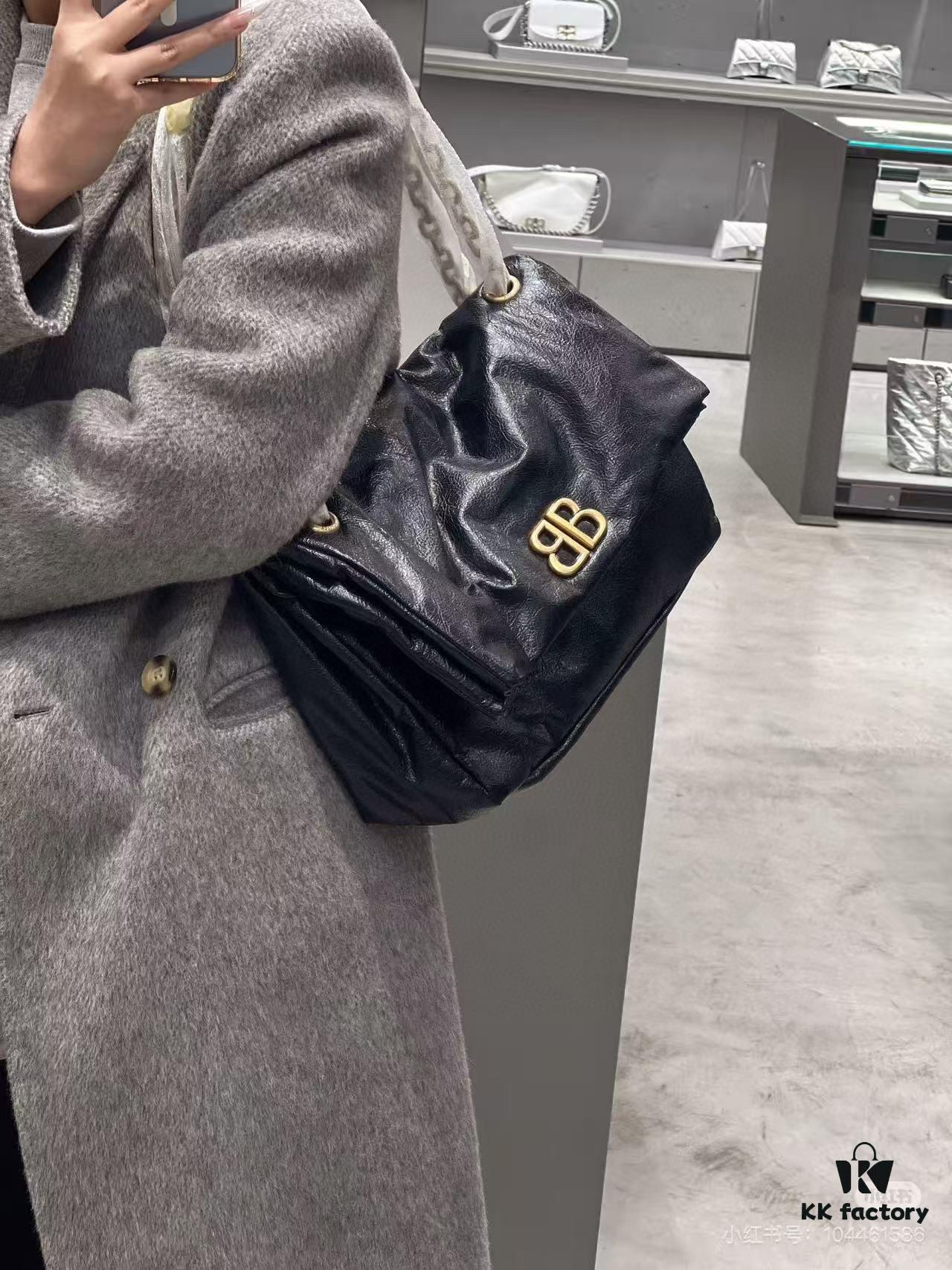 Balenciaga Monaco Puff Black and Silver with Box