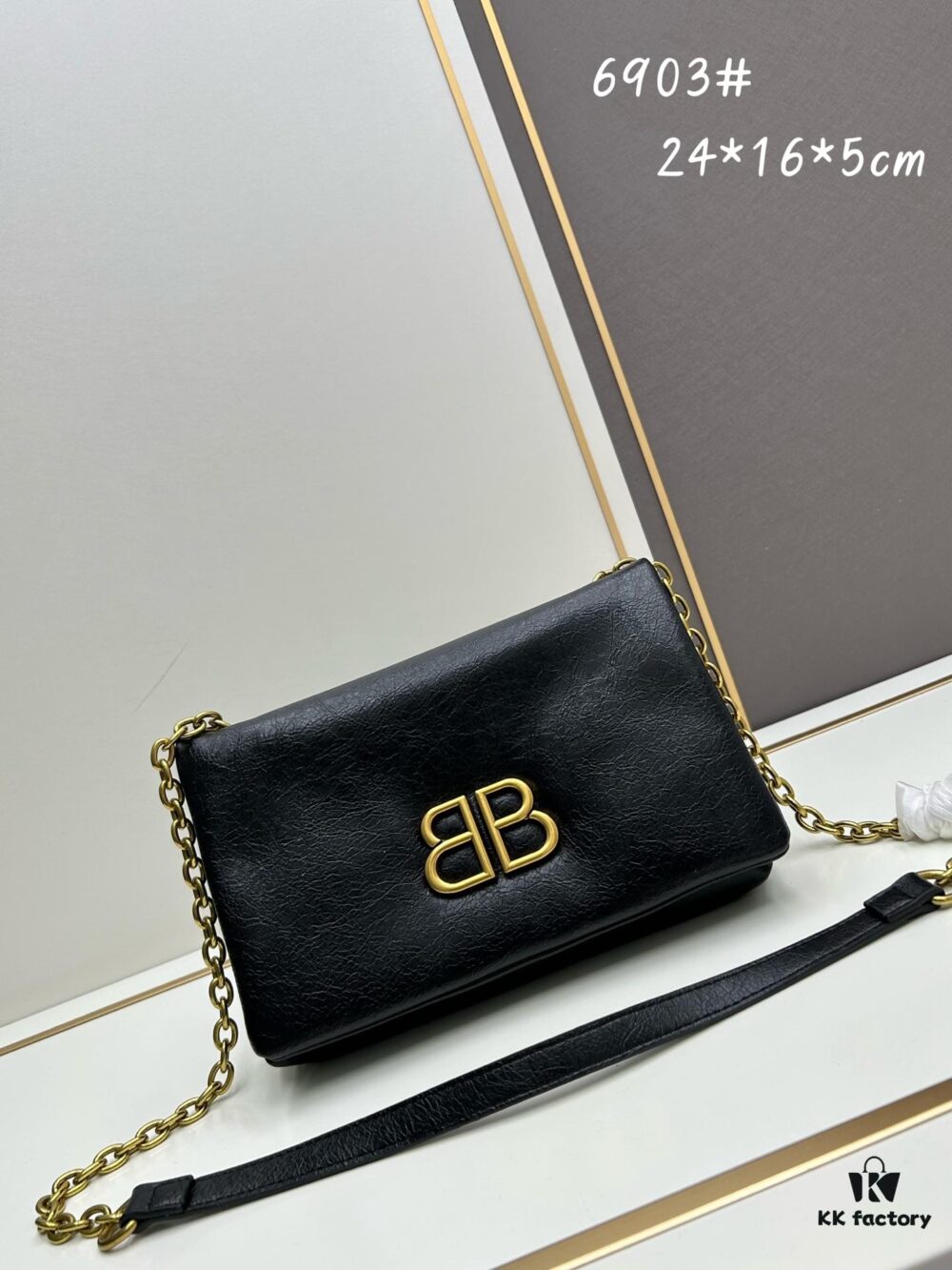 Balenciaga Monaco Puff Bag in Black and Silver with Box