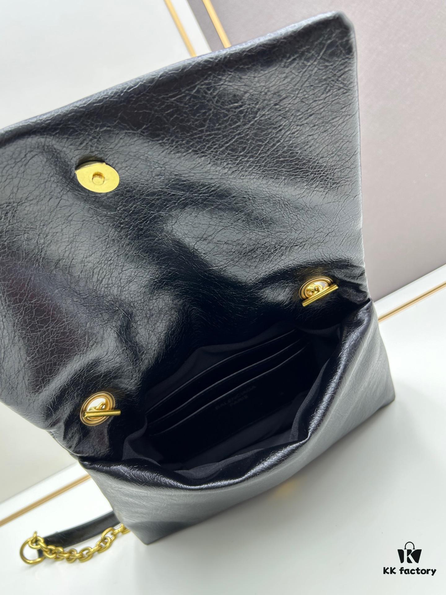 Balenciaga Monaco Puff Black and Silver with Box