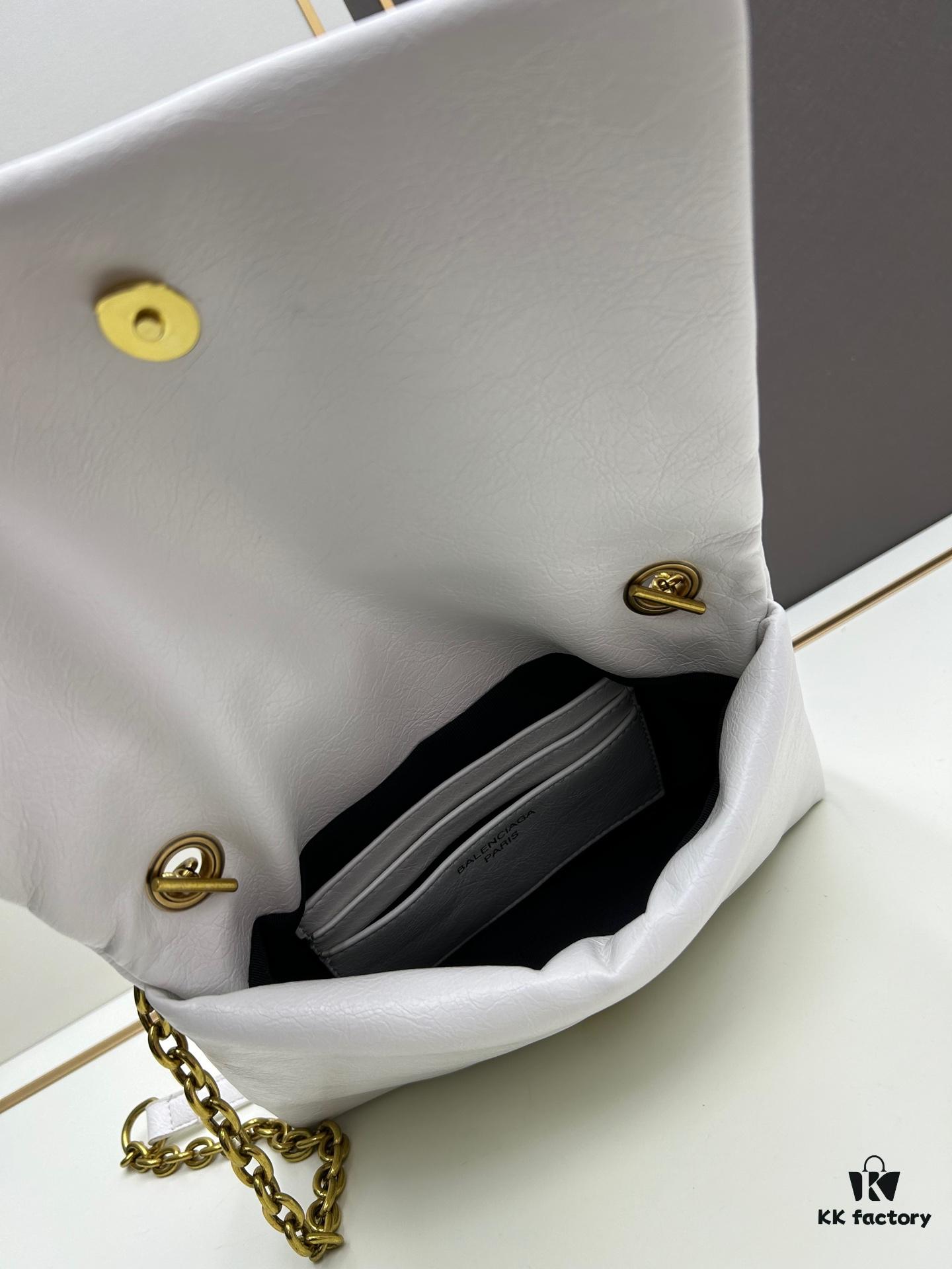 Balenciaga Monaco Puff Black and Silver Bag with Box