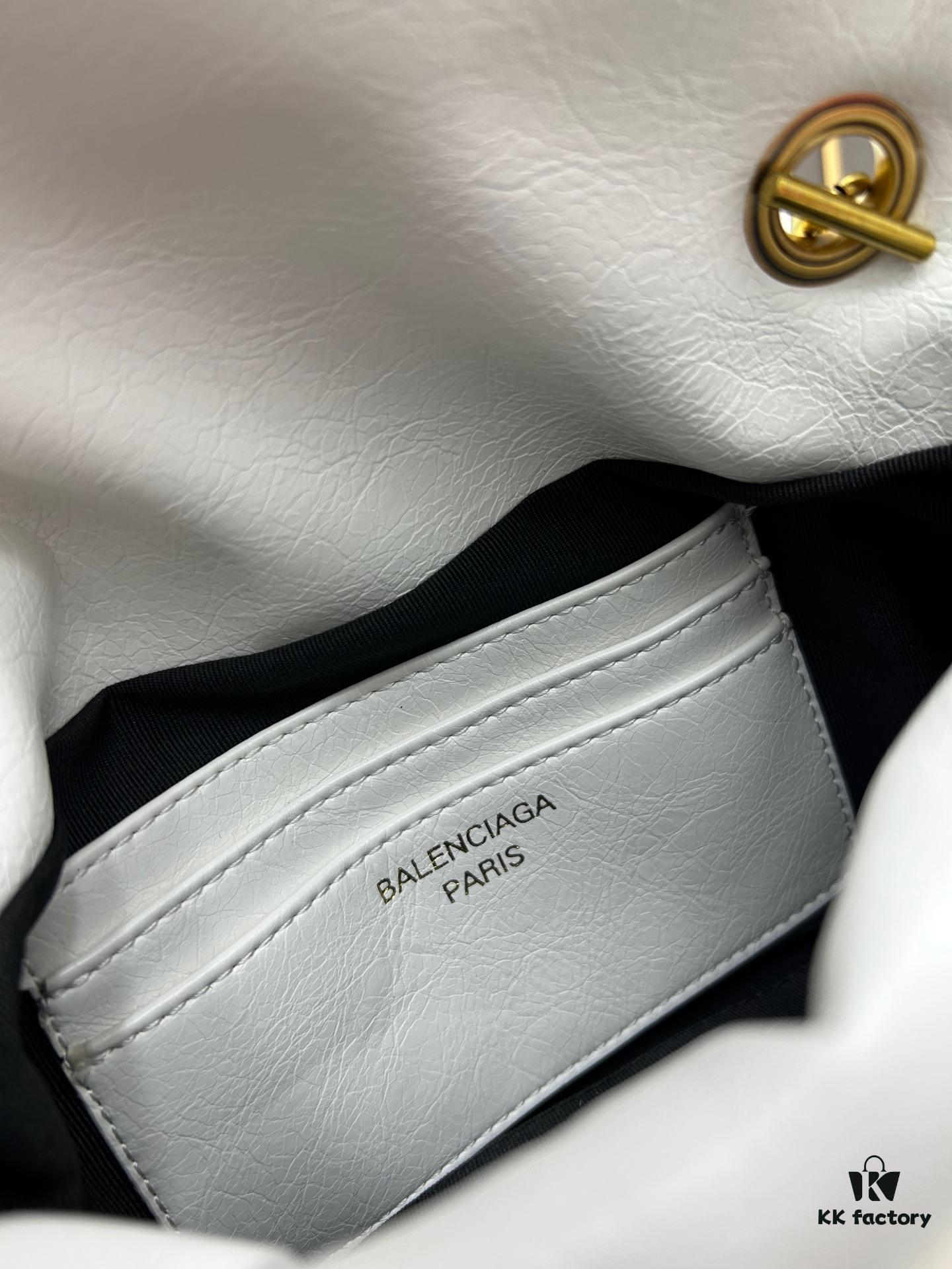 Balenciaga Monaco Puff Black and Silver Bag with Box