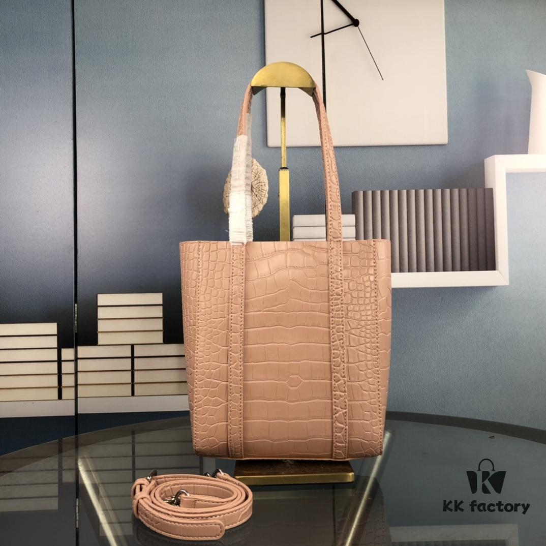 New Arrival Balenciaga B. Everyday Tote Bag - Crocodile Texture, Italian Imported Calfskin, Stylish and Practical Crossbody Handbag