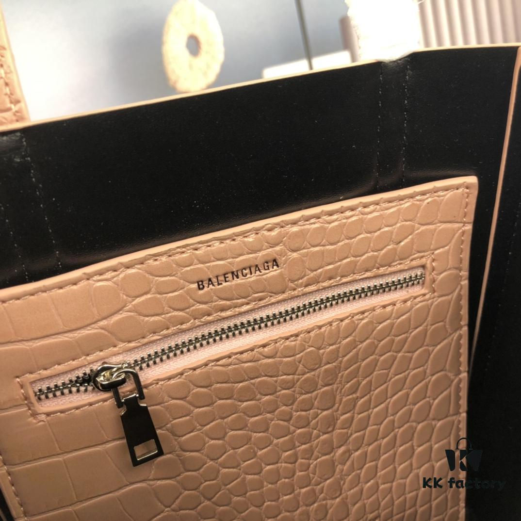 New Arrival Balenciaga B. Everyday Tote Bag - Crocodile Texture, Italian Imported Calfskin, Stylish and Practical Crossbody Handbag