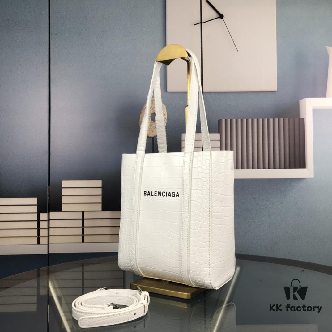 New Balenciaga B. Everyday Tote Bag in Crocodile Print - Italian Imported Calfskin, Stylish and Practical Crossbody Handbag