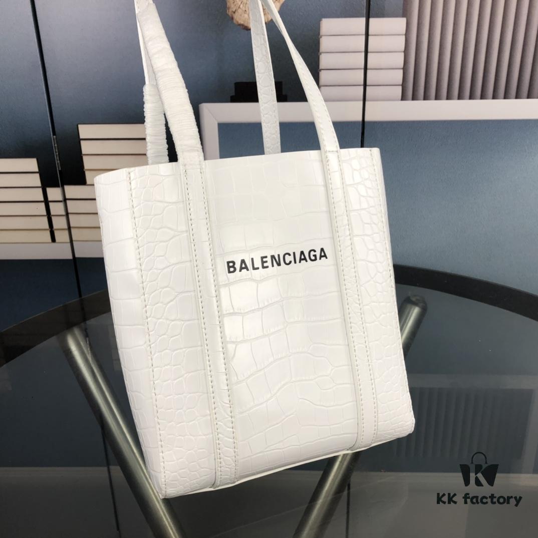 New Balenciaga B. Everyday Tote Bag in Crocodile Print - Italian Imported Calfskin, Stylish and Practical Crossbody Handbag