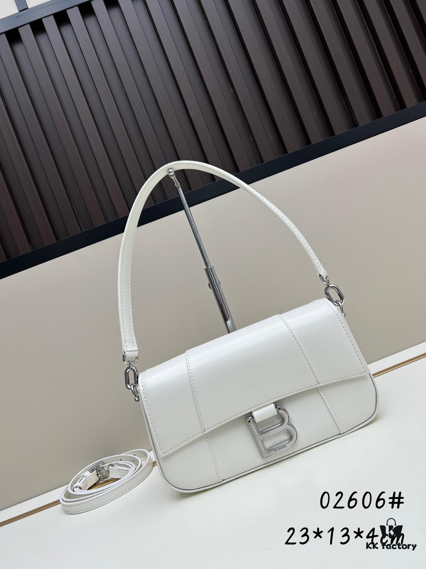 Balenciaga Model: H02606, Size 23x13x4cm, Full-Grain Leather, 2025 New Arrival Unique Design Bag for Early Risers