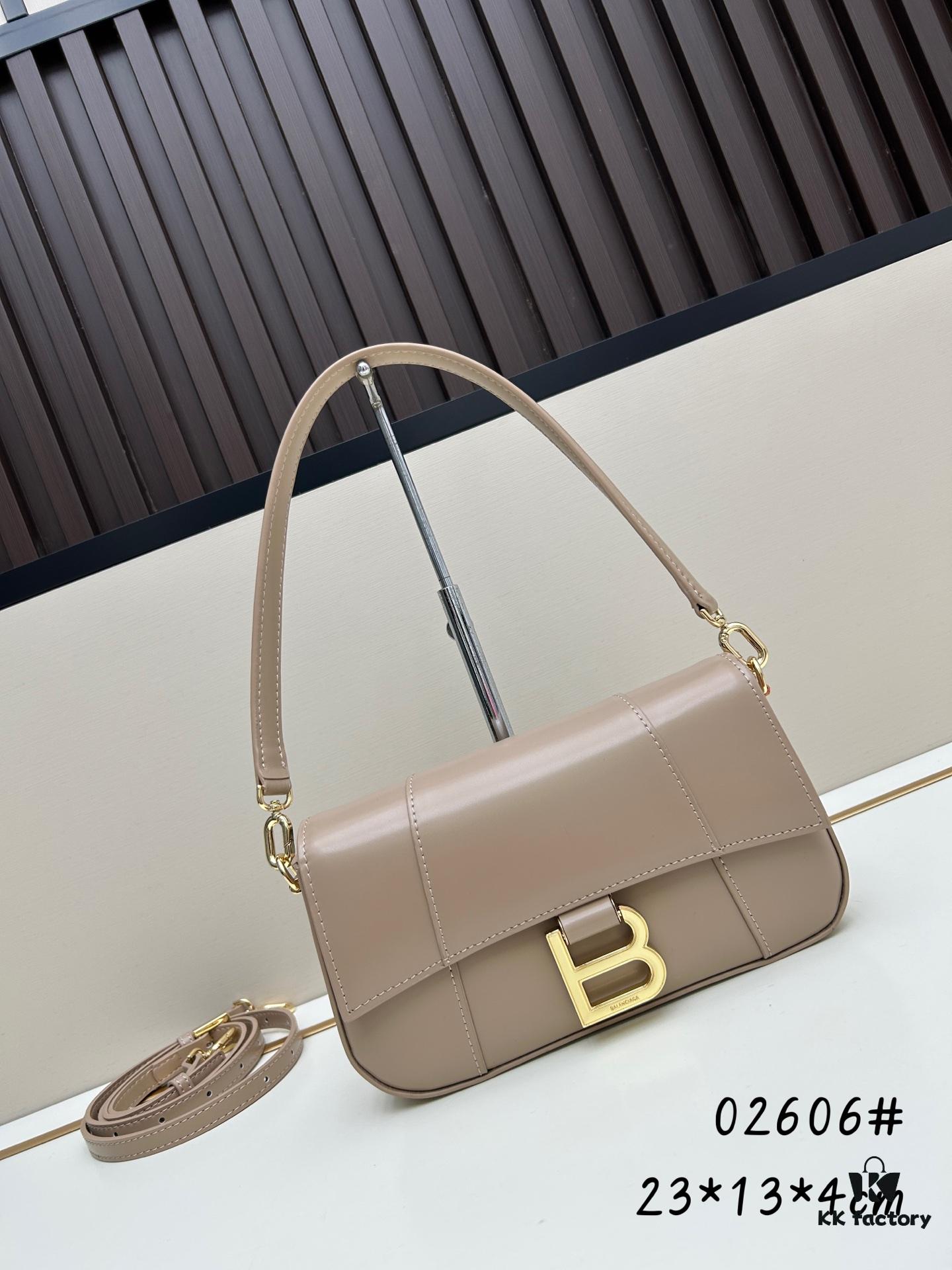 Balenciaga Paris H02606, Size 23x13x4cm, Full-Grain Leather, 2025 New Arrival Niche Bag