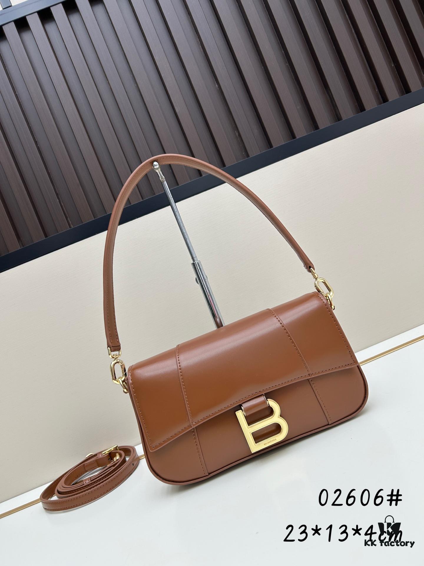 Balenciaga Paris H02606, Size 23x13x4cm, Full-Grain Leather, 2025 New Arrival Unique Design Bag