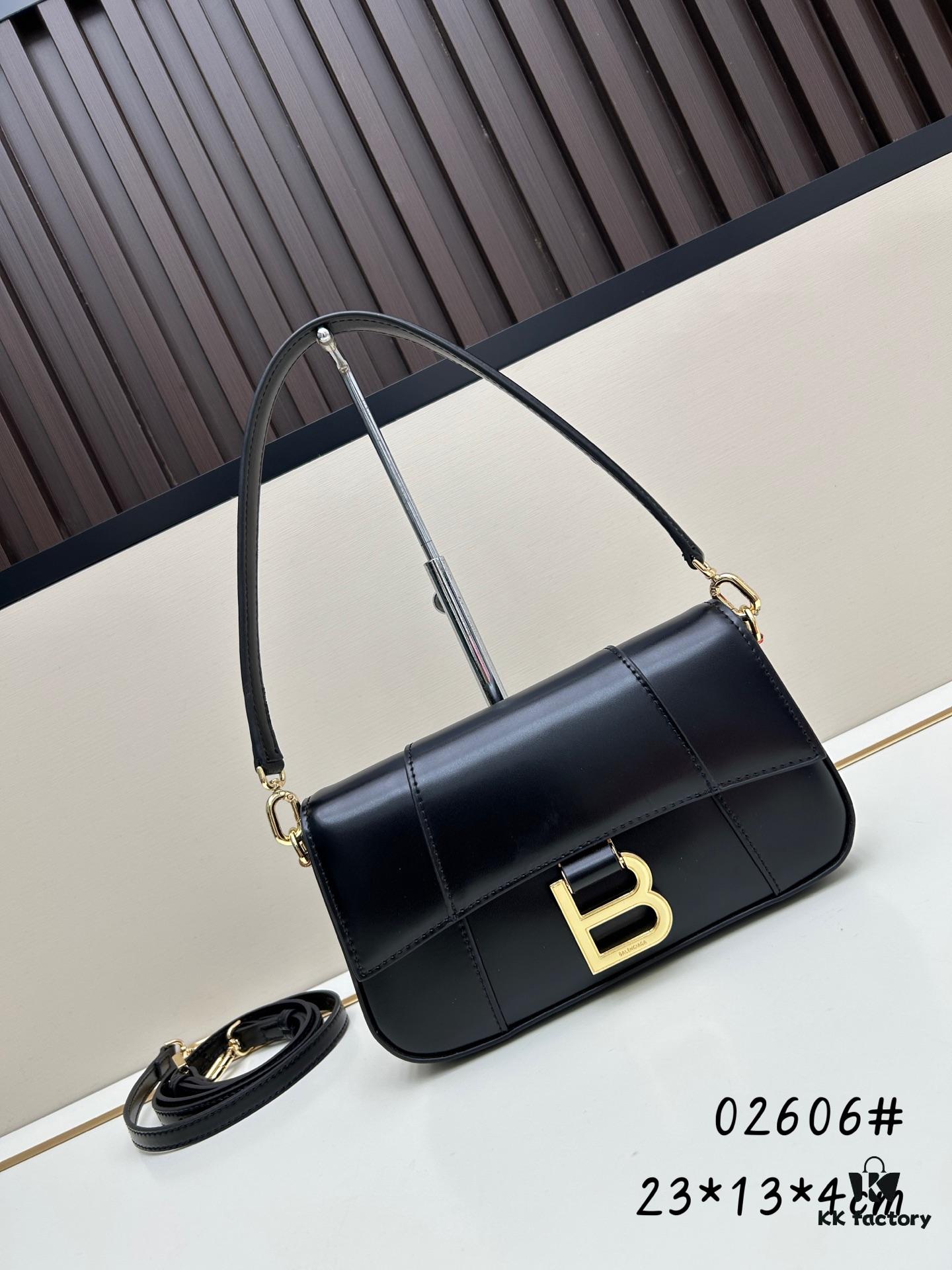 Balenciaga Paris H02606, Size 23x13x4cm, Full-Grain Leather, 2025 New Arrival Unique Design Bag