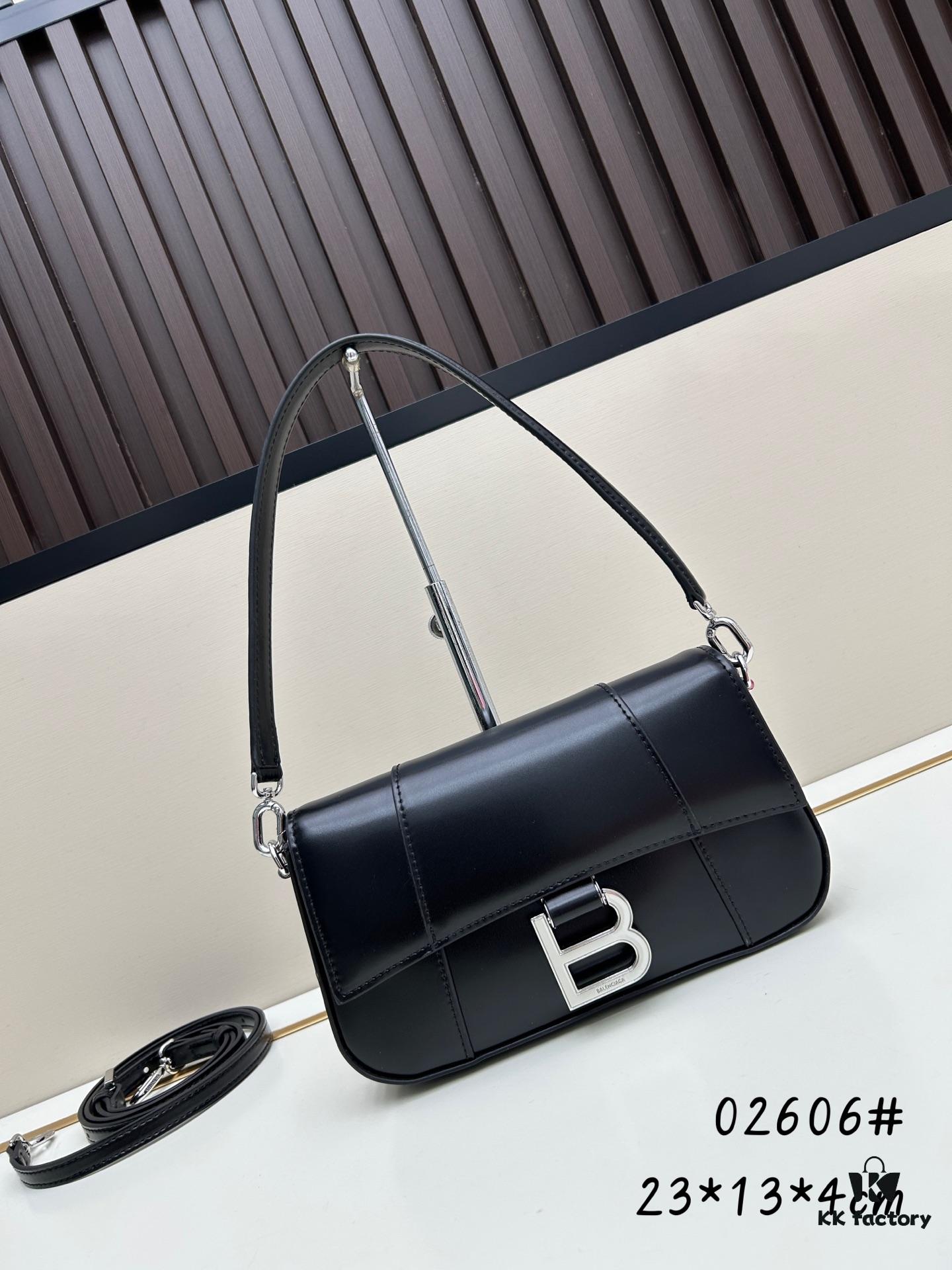 Balenciaga Paris H02606, Size 23x13x4cm, Full-Grain Leather, 2025 New Arrival Unique Design Bag