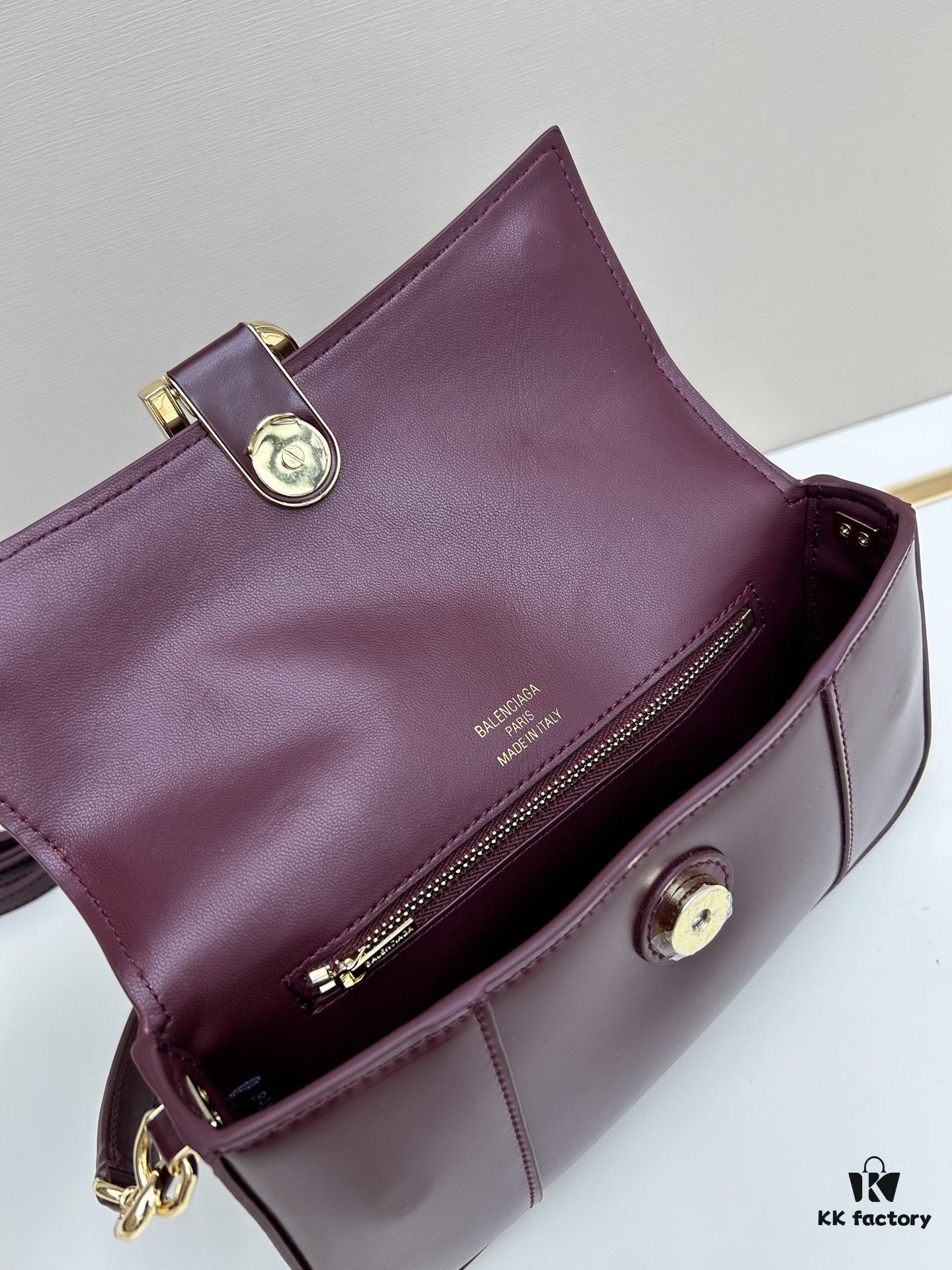 Balenciaga Paris H02606, Size 23x13x4cm, Full-Grain Leather, 2025 New Arrival Niche Bag