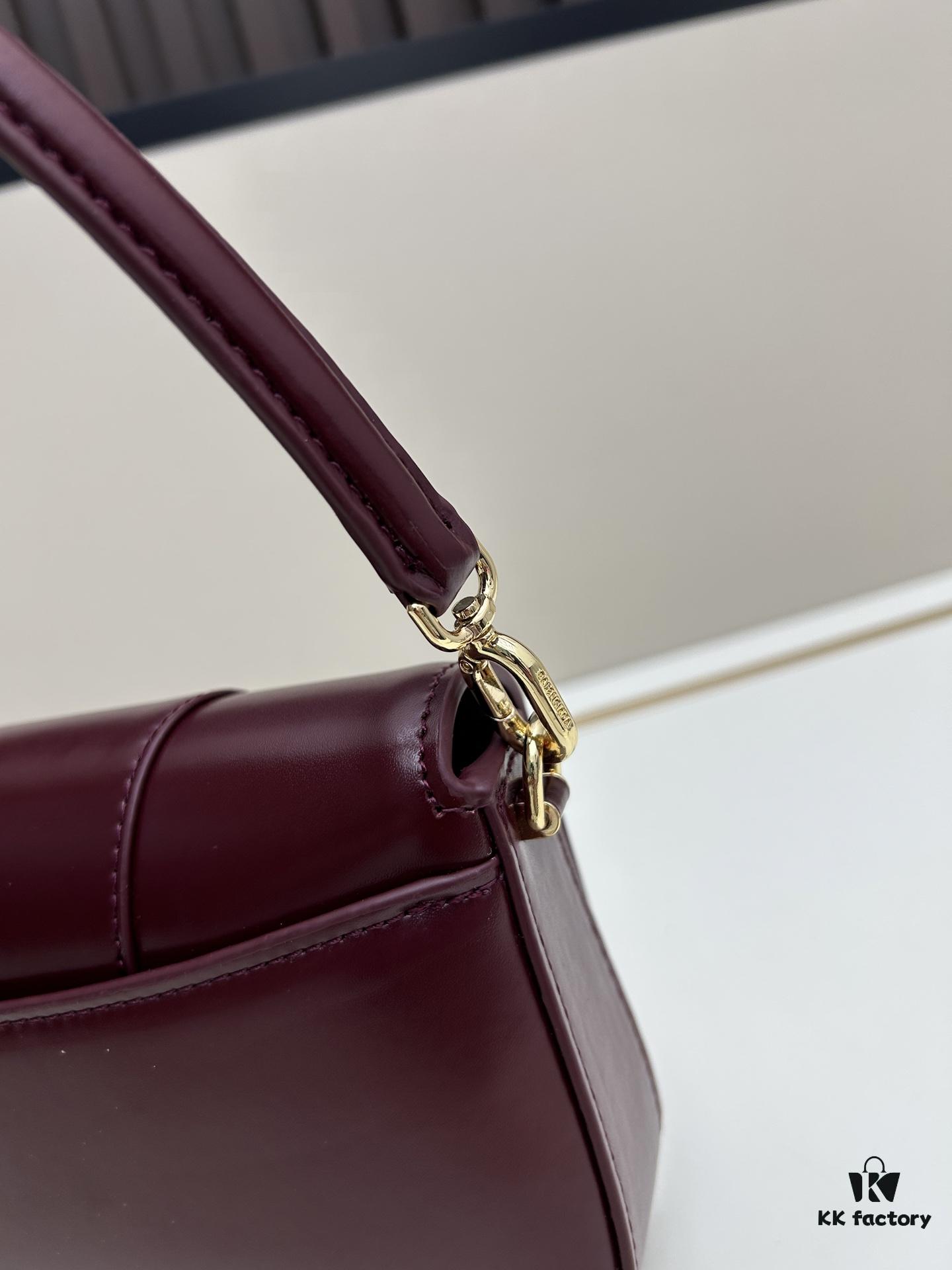 Balenciaga Paris H02606, Size 23x13x4cm, Full-Grain Leather, 2025 New Arrival Niche Bag