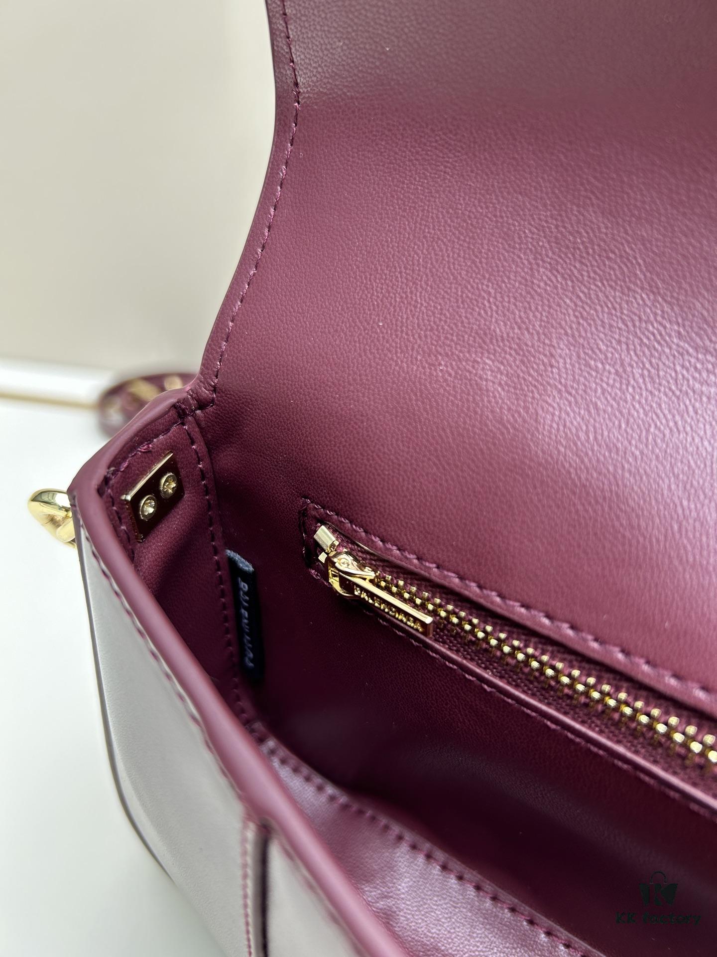 Balenciaga Paris H02606, Size 23x13x4cm, Full-Grain Leather, 2025 New Arrival Niche Bag