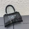 Balenciaga Hourglass Bag with Crocodile Texture and Black Buckle - Must-Have for Fashion Enthusiasts