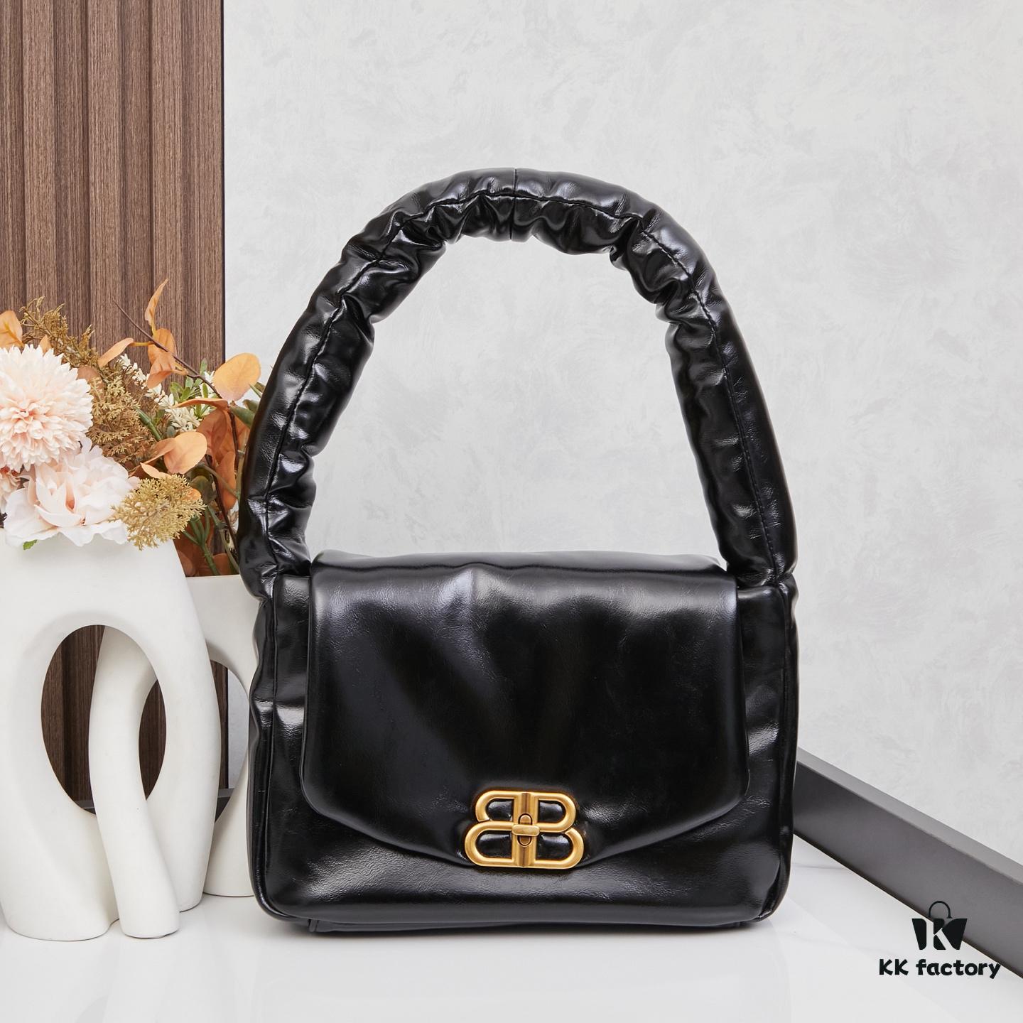 Balenciaga Monaco Small Shoulder Bag in Plain Weave - New Plump Design