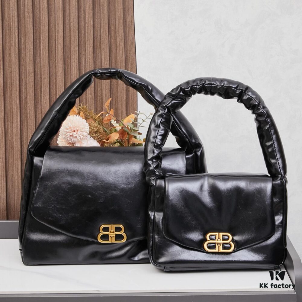 Balenciaga Monaco Small Shoulder Bag in Plain Weave - New Plump Design