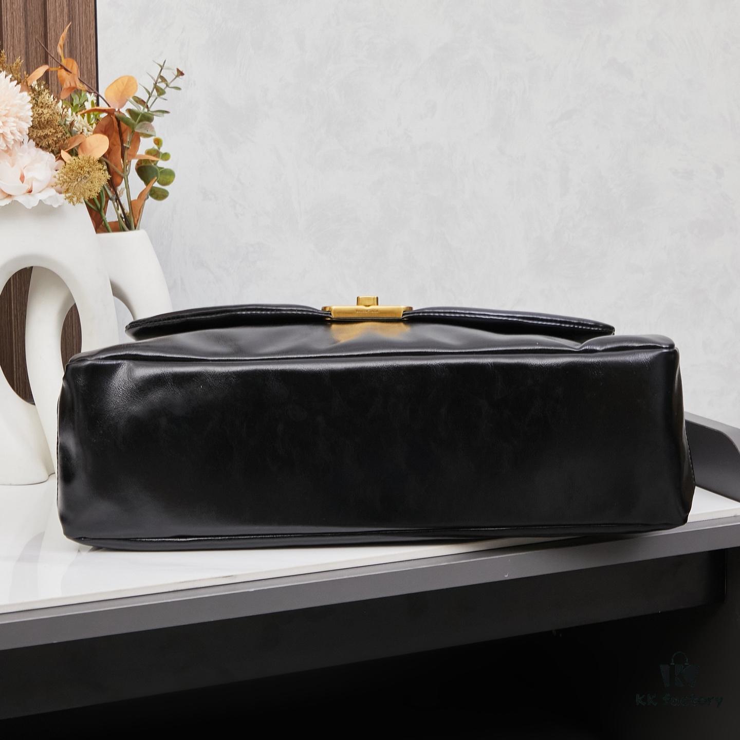 Large Plain Weave Balenciaga Monaco Tote Shoulder Bag