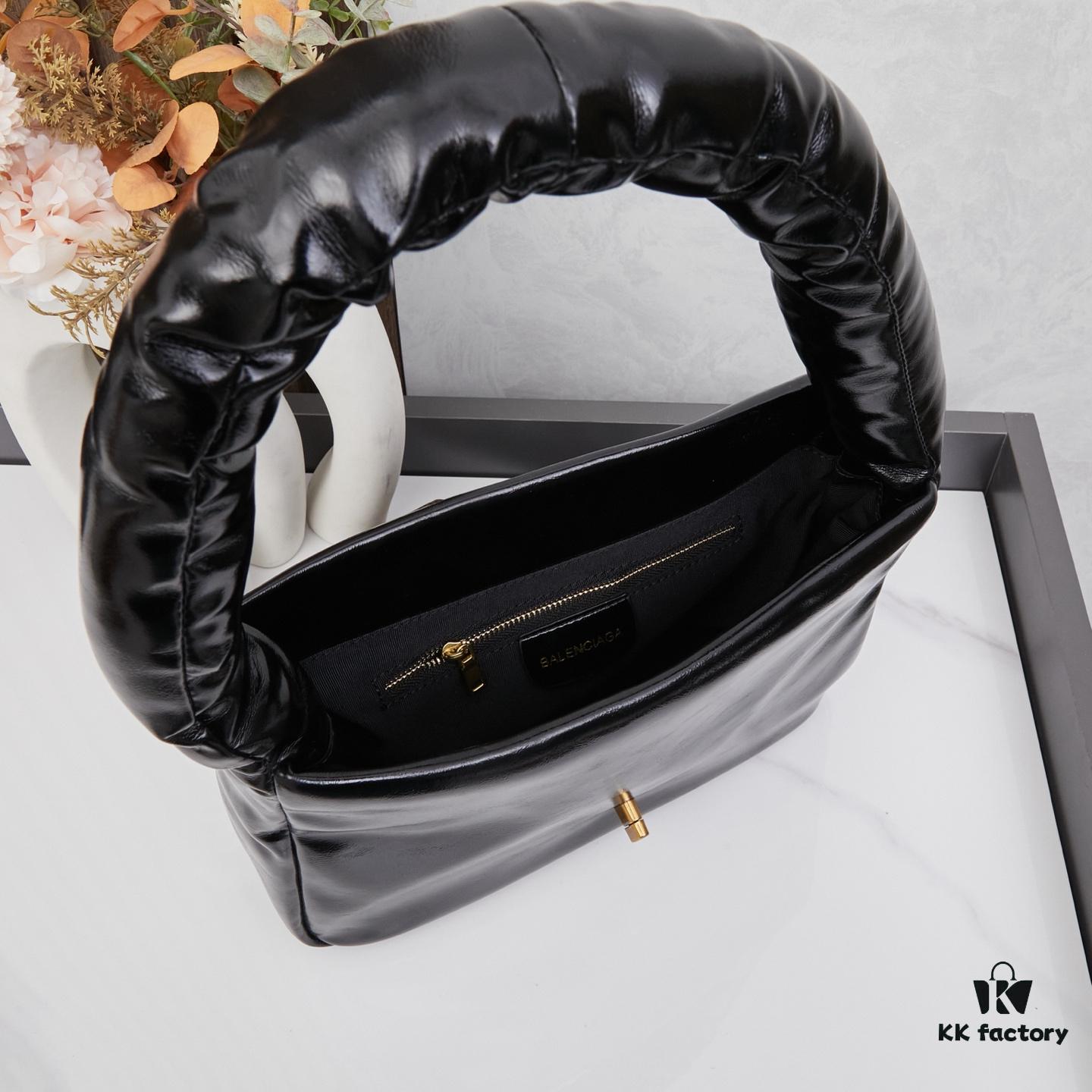 Balenciaga Monaco Small Shoulder Bag in Plain Weave - New Plump Design