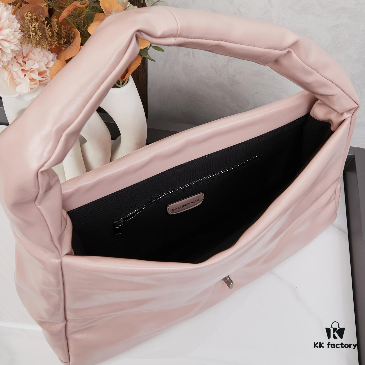 Large Plain Weave Balenciaga Monaco Tote Shoulder Bag