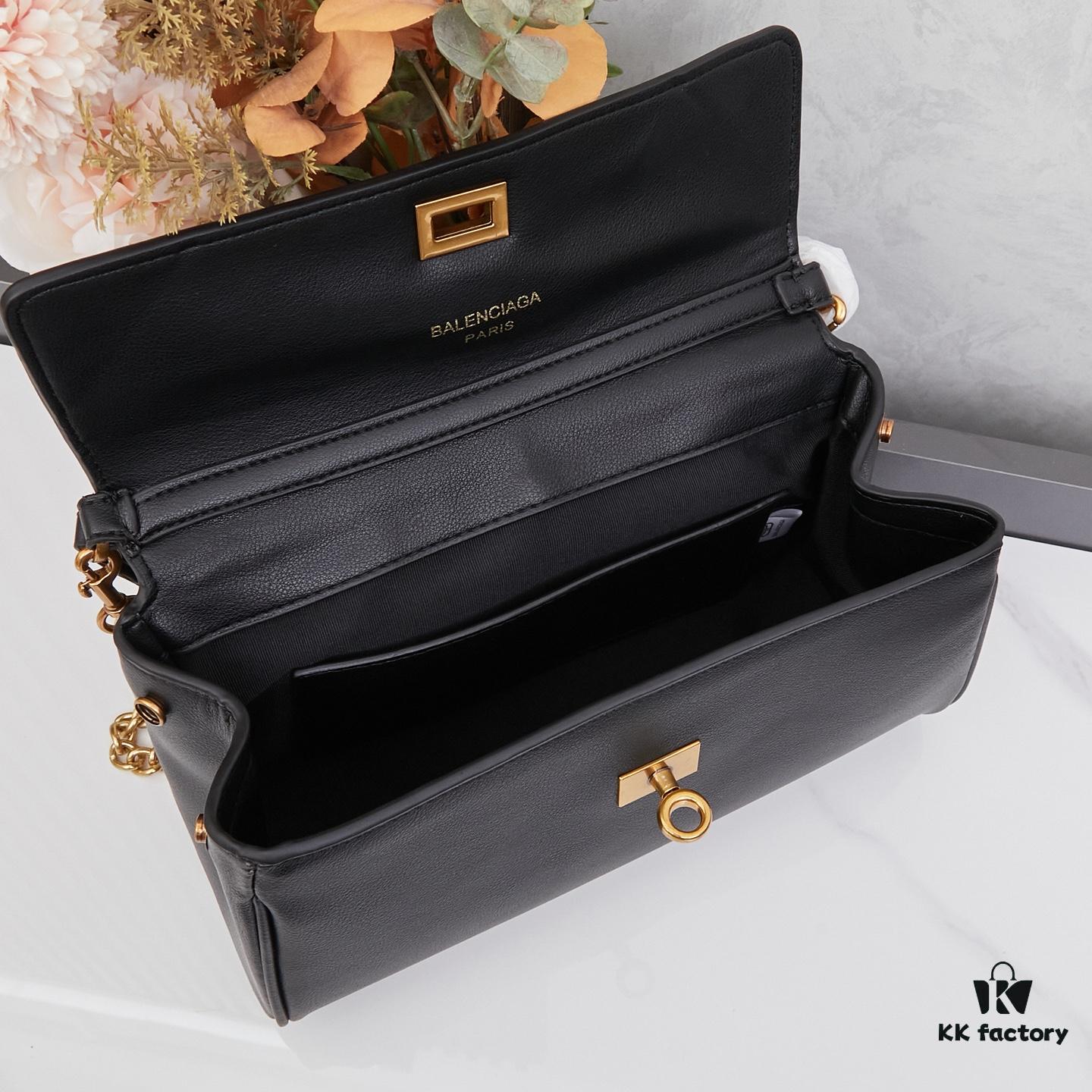 New Arrival BALENCIAGA Rodeo Nano Chain Bag in Calfskin - Black 6004