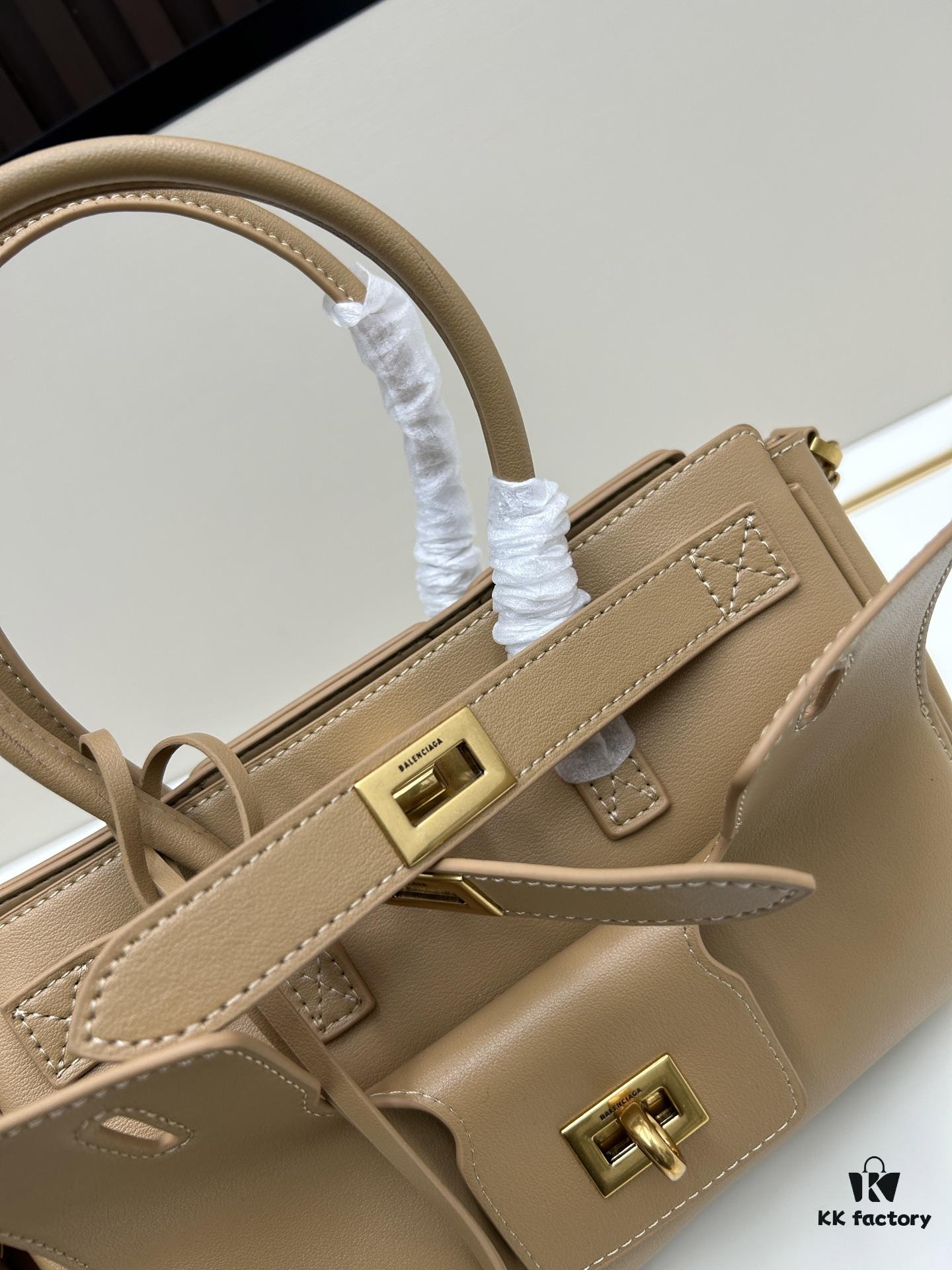 Balenciaga Belair Bag Inspired by Kim Kardashian's Style - Black Motorcycle Knee-High Boots