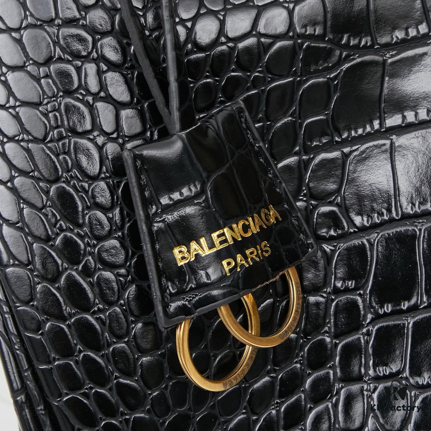 Large Crocodile-Embossed BALENCIAGA Paris Rodeo Series Handbag & Crossbody Bag