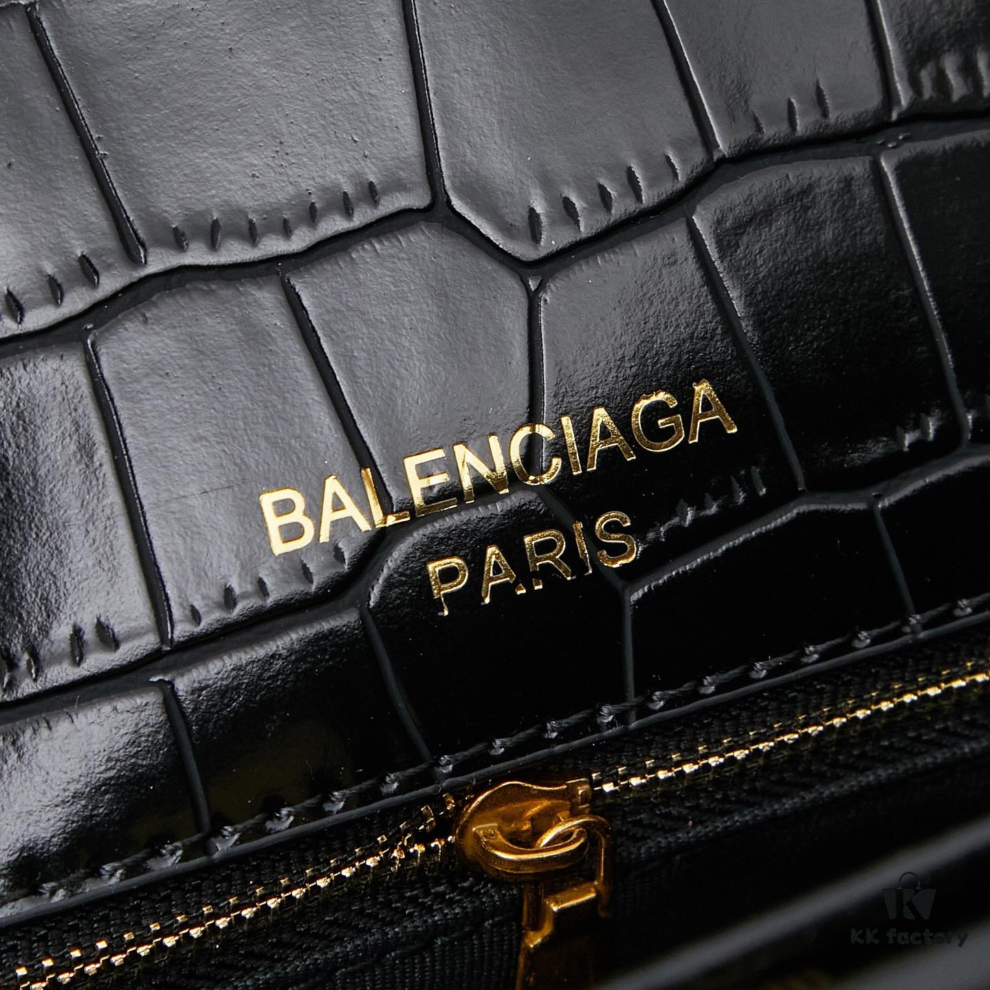 Large Crocodile-Embossed BALENCIAGA Paris Rodeo Series Handbag & Crossbody Bag