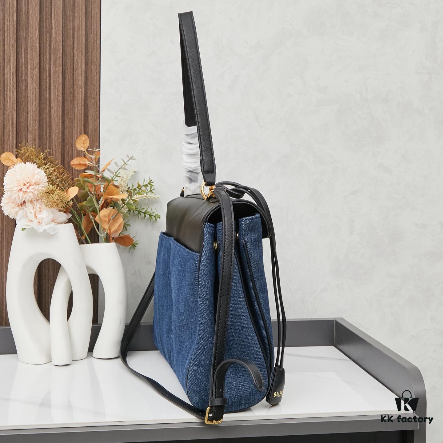 Large Fabric and Leather Bag with Box BALENCIAGA Paris! RODEO Series – Latest Model Handbag Crossbody Bag