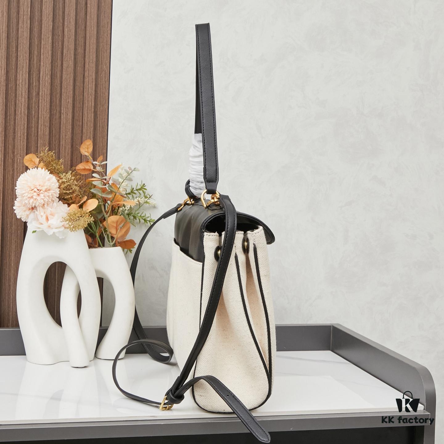 Large Fabric and Leather BALENCIAGA Paris Fashion! RODEO Series Handbag Crossbody Bag