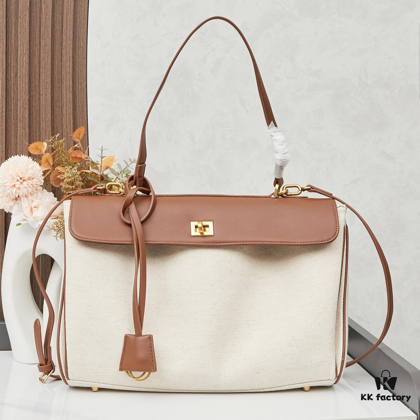 Large Fabric and Leather Bag with Box BALENCIAGA Paris Fashion! RODEO Series – Latest Handbag and Crossbody Bag