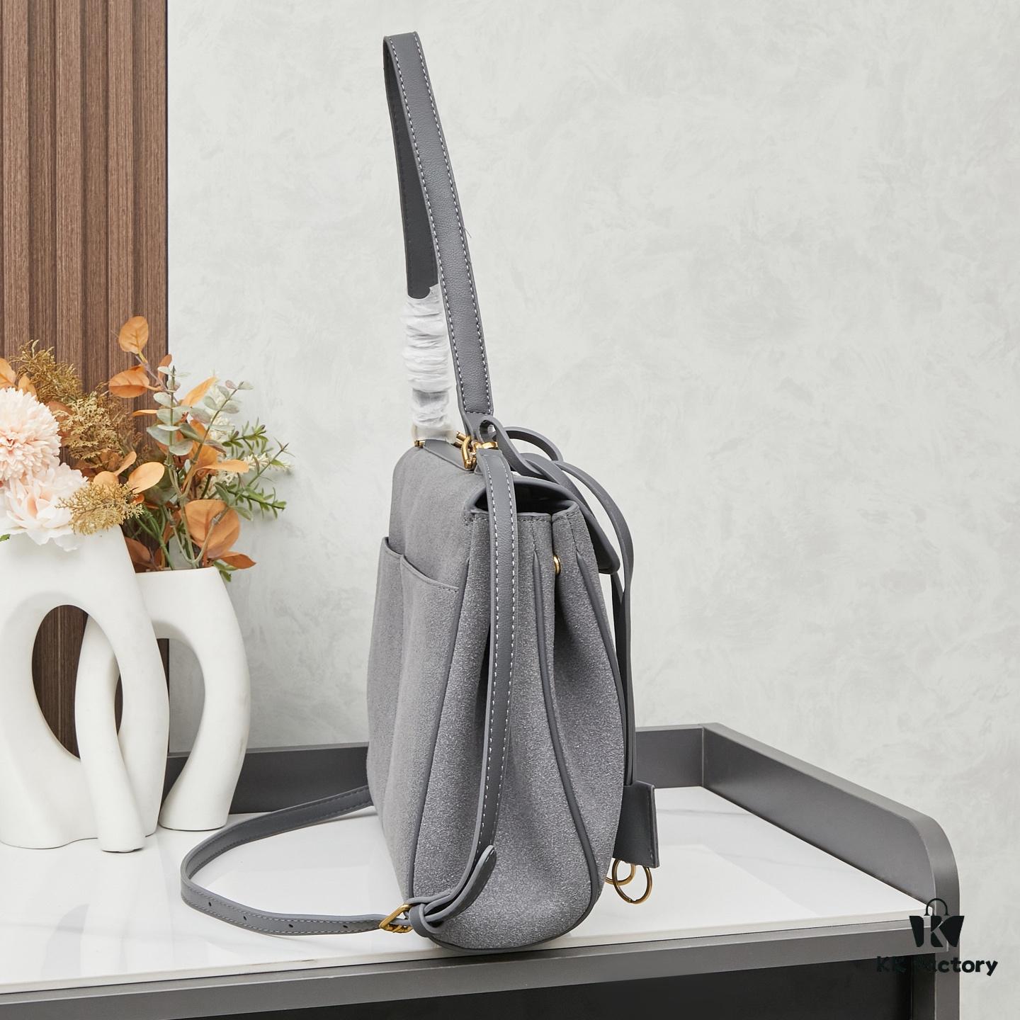 Large Matte Black BALENCIAGA Paris Fashion Rodeo Series Handbag & Crossbody Bag with Box