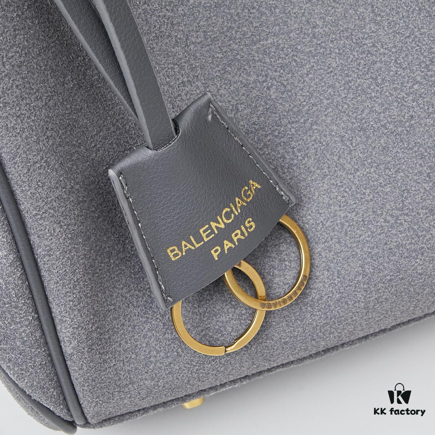 Large Matte Black BALENCIAGA Paris Fashion Rodeo Series Handbag & Crossbody Bag with Box