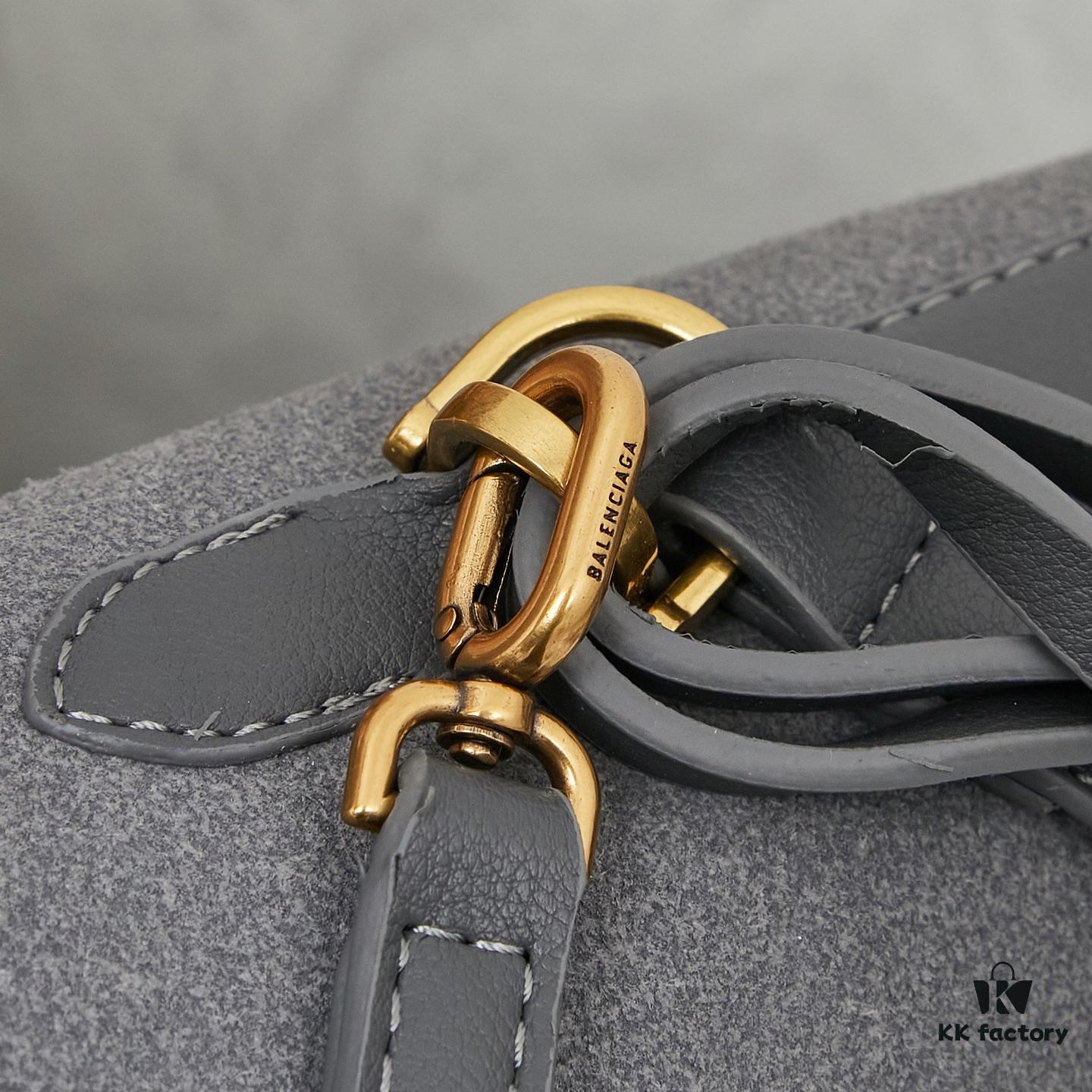 Large Matte Black BALENCIAGA Paris Fashion Rodeo Series Handbag & Crossbody Bag with Box