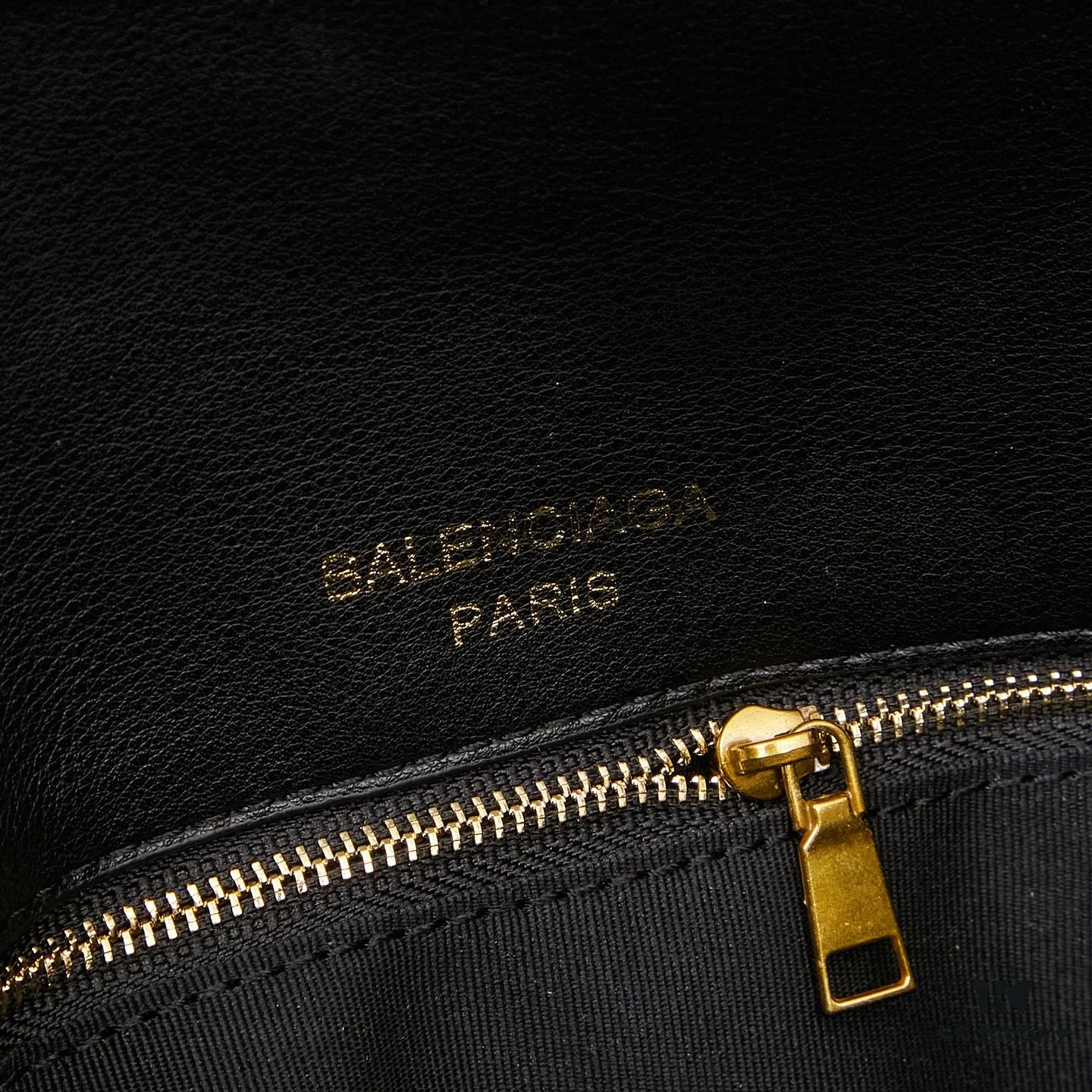 Large Matte Black BALENCIAGA Paris Fashion Rodeo Series Handbag & Crossbody Bag with Box