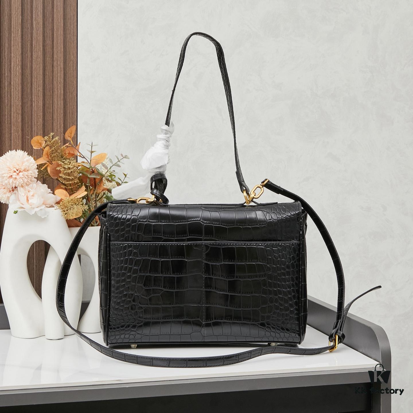 Mini Crocodile Embossed BALENCIAGA Paris! RODEO Series Handbag Crossbody Bag