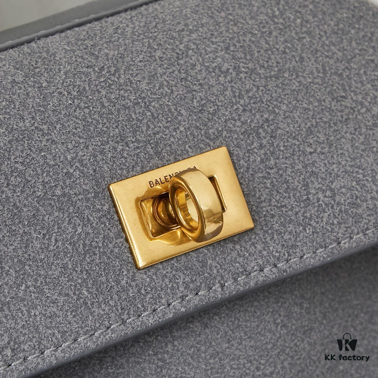 Large Matte Black BALENCIAGA Paris Fashion Rodeo Series Handbag & Crossbody Bag with Box